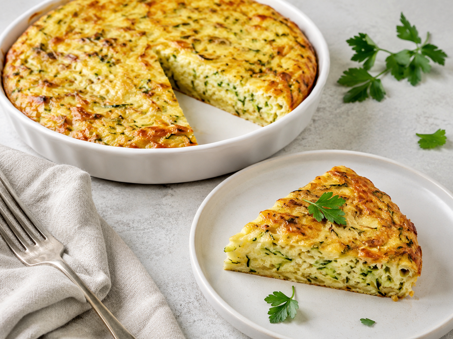 Simple Crustless Zucchini Pie Recipe