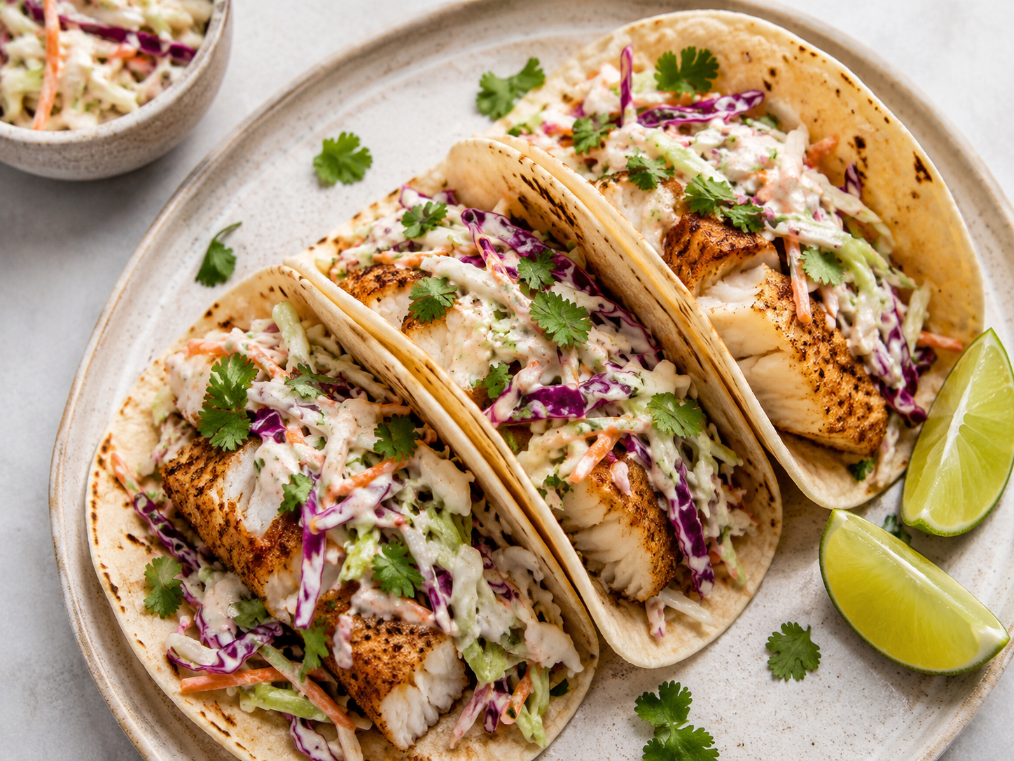 Fish Tacos with Creamy Slaw Recipe