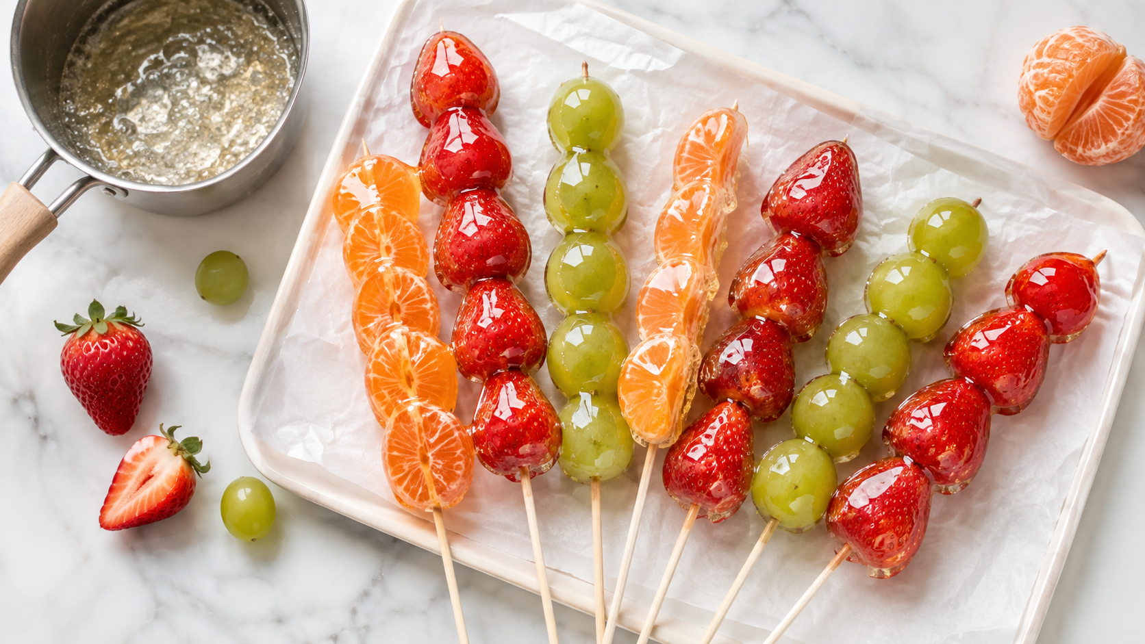 Homemade Tanghulu Candied Fruit Skewers